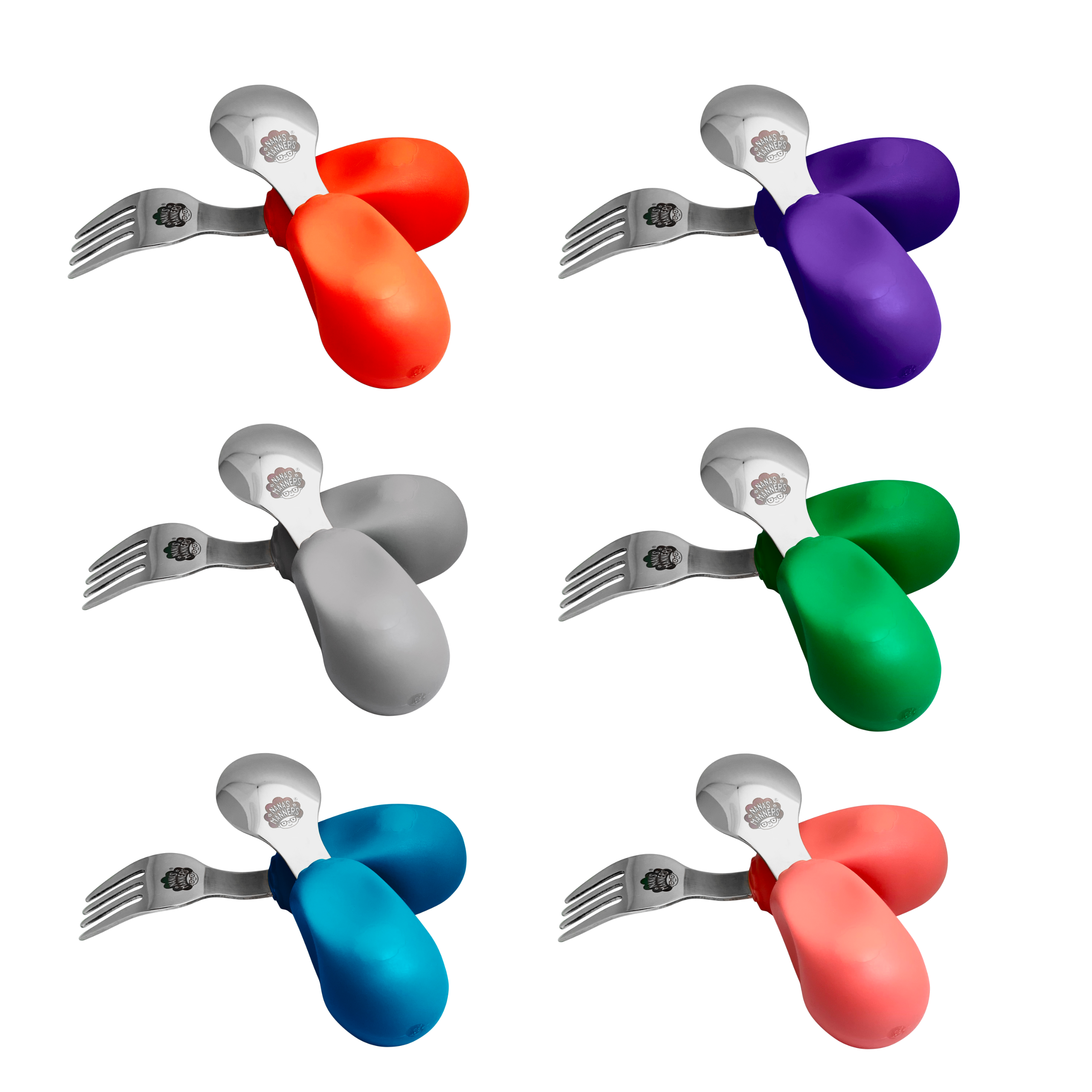 toddler ergonomic cutlery in 6 colours
