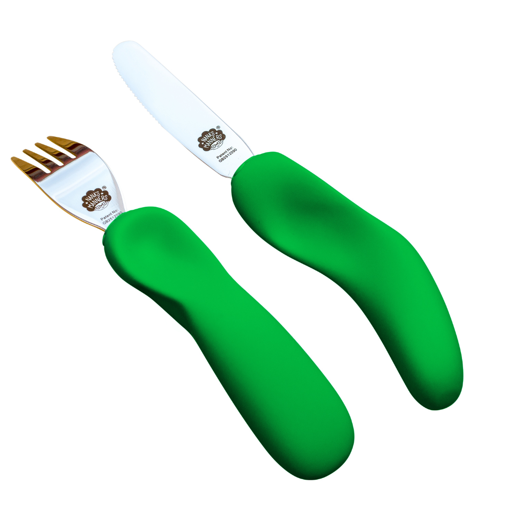 Children's Cutlery for 3 years Plus in Green 