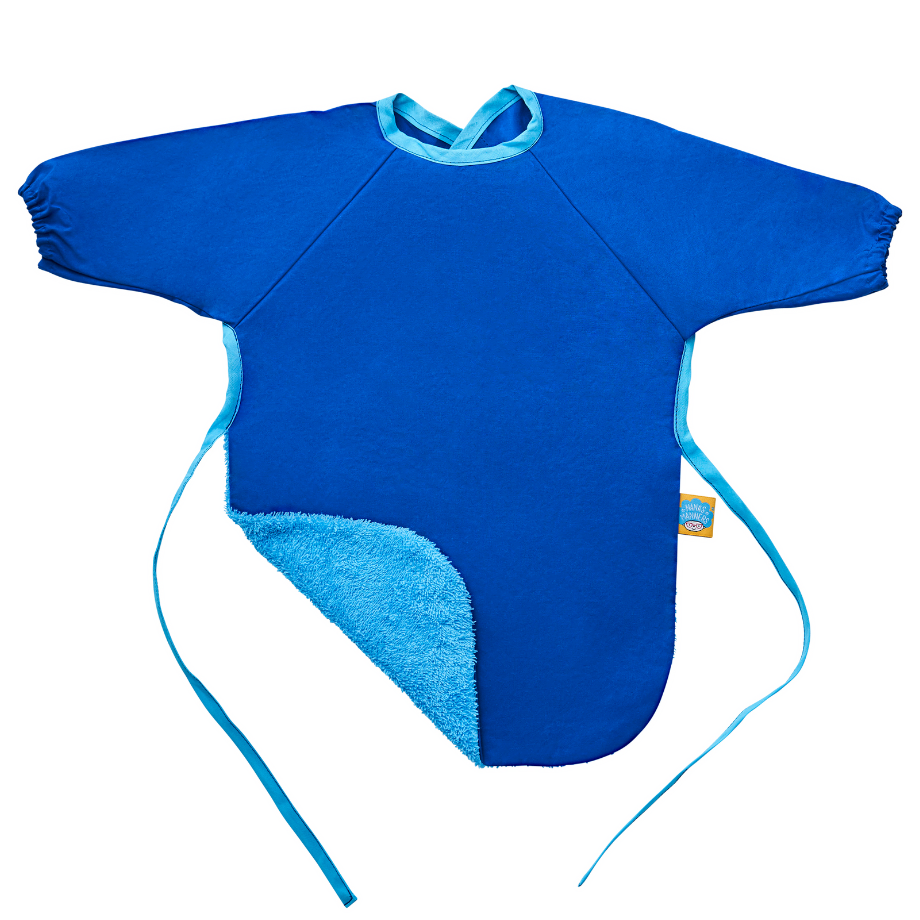 Nana's Original Wax Cotton Coverall Bib for Weaning Babies & Toddlers- Royal Blue