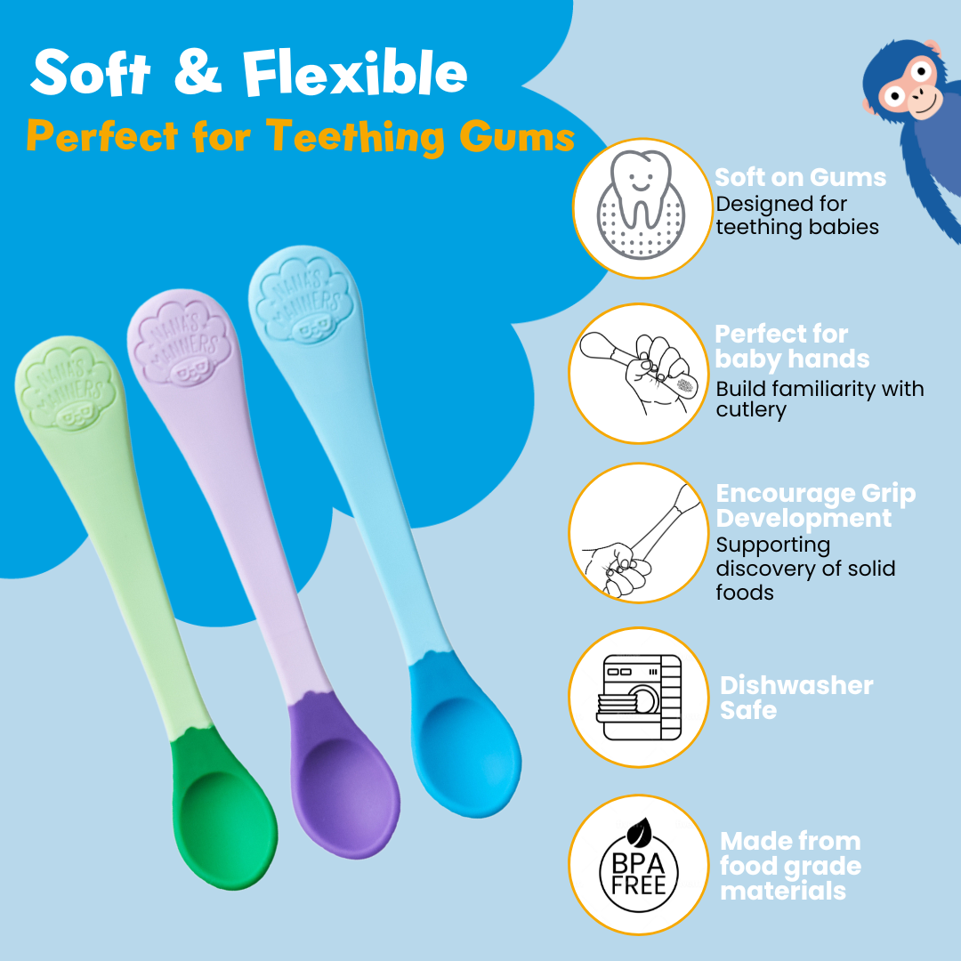 Stage 1 - Weaning spoons - Three-Colour-Mixed-Pack
