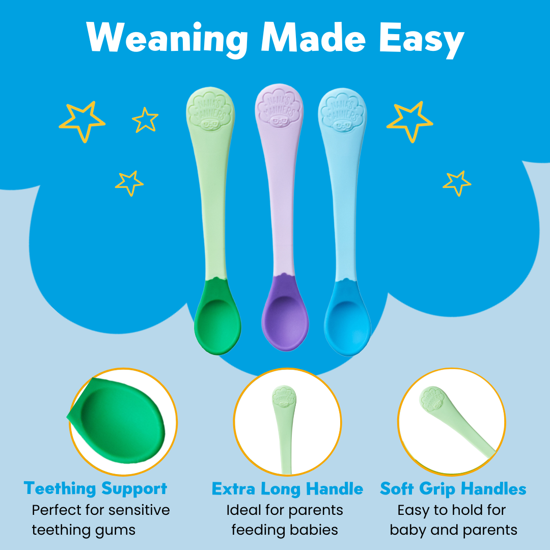 Stage 1 - Weaning spoons - Three-Colour-Mixed-Pack