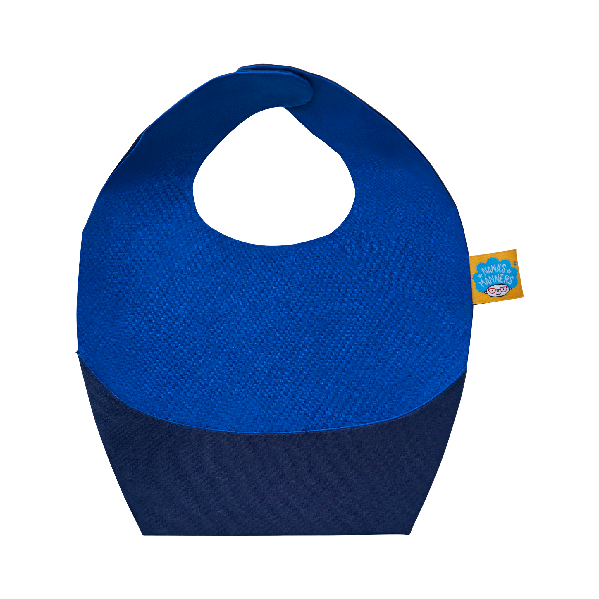Nana's Original Waxed Cotton Bib for Babies & Toddlers - Reversible Royal Blue & Navy Blue